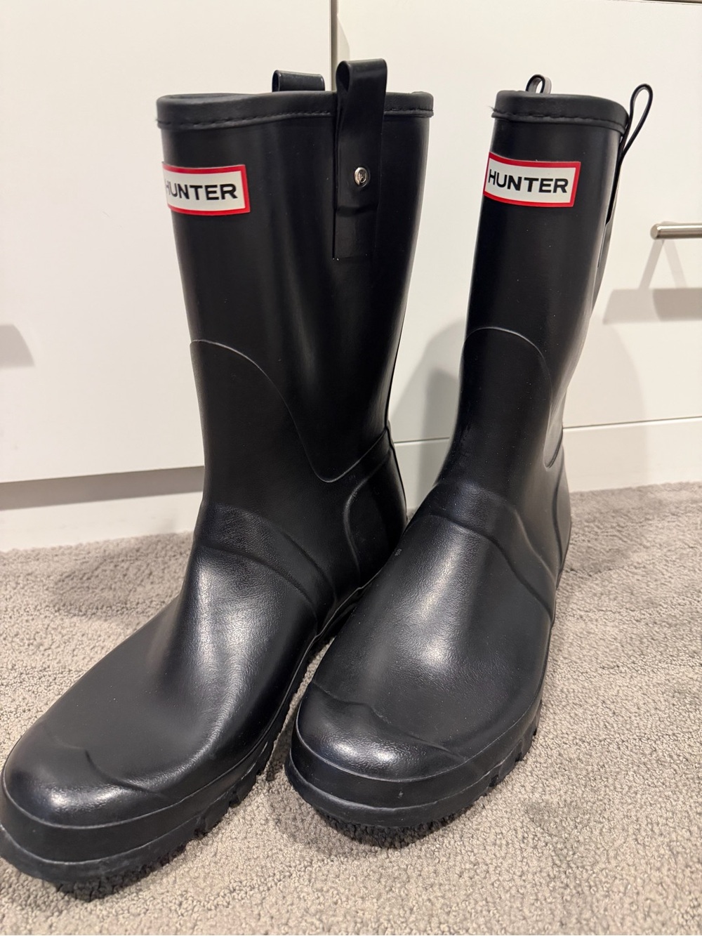 Hunter Black Tall Matte Rubber Rain Boots